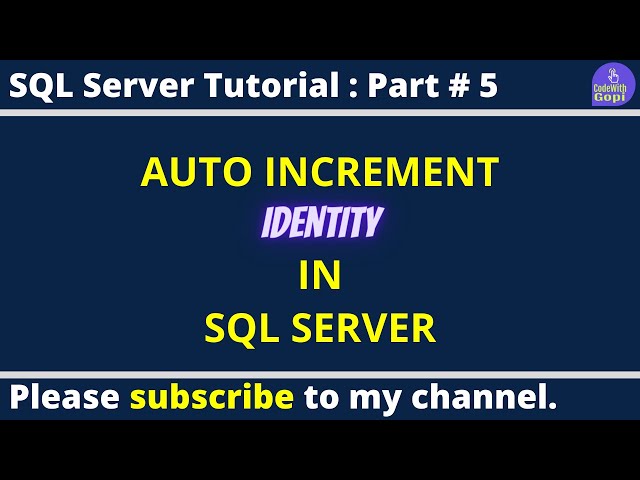 🔢 How to Generate Auto Increment Serial Number in SQL Server | IDENTITY Column Explained