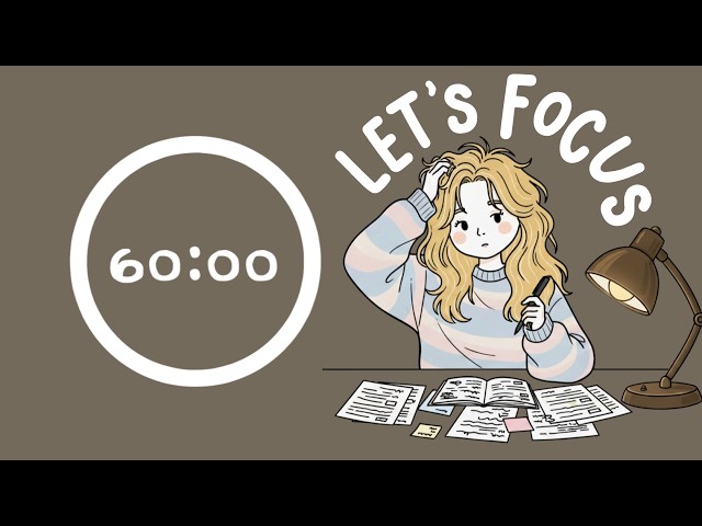 Pomodoro Timer 4x60 (4hr) | ADHD | Let's get focused! | Lofi Hip Hop ♡ #pomodoro #studywithme