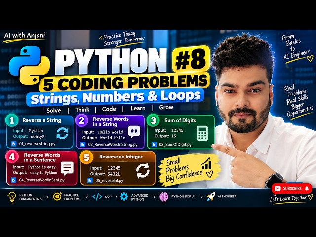 Python Tutorial #8 | 5 Python Coding Problems