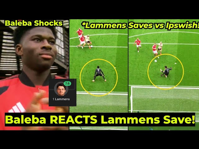 Baleba's CRAZY REACTION to Lammens Triple SAVE vs Ipswich helps United 5-2 win..Look at this..