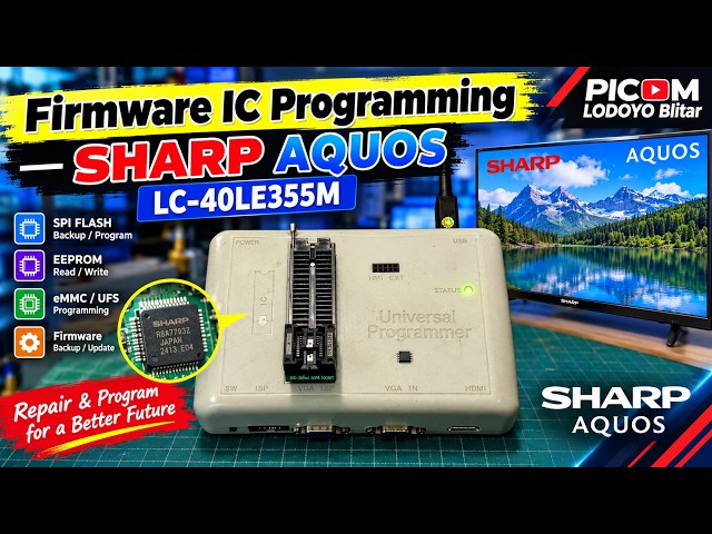 Firmware IC Programming — SHARP AQUOS LC-40LE355M — Customer from Manado City, North Sulawesi