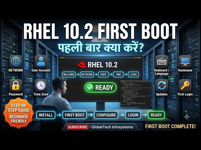 RHEL 10 2 First Boot Configuration   पहली Boot के बाद क्या करें    Complete Guide in Hindi