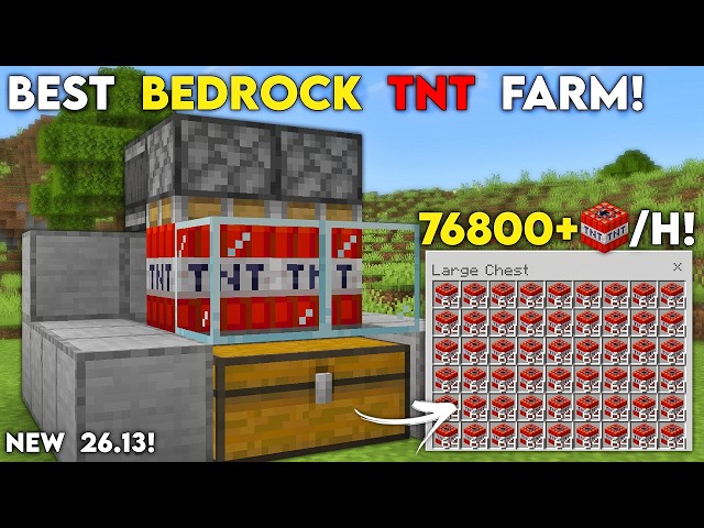 NEW 26.13 FULLY AUTOMATIC TNT FARM in Minecraft Bedrock!