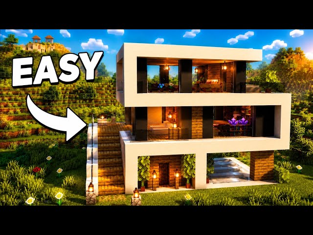 Minecraft : Easy Modern House Building House / Tutorial 🏠