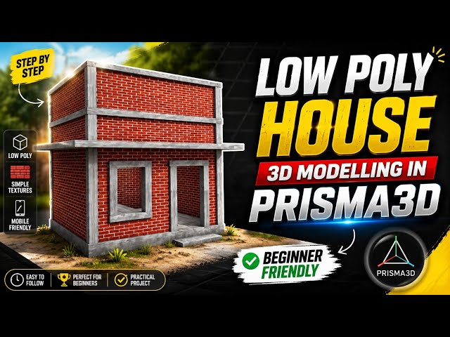 Low Poly House in Prisma3D | Beginner Friendly 3D Modelling Tutorial#prisma3d #meshmill 
