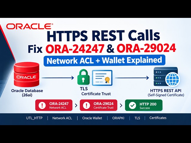 Oracle HTTPS REST Calls: Fix ORA-24247 & ORA-29024 | Network ACL + Wallet Explained