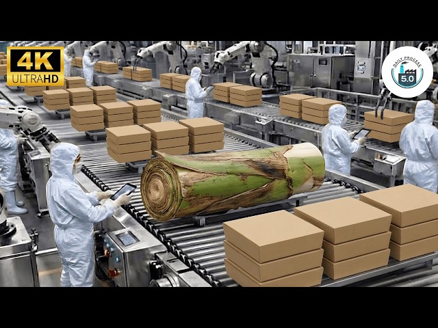 Inside BioPak's Mega Factory: How Banana Stems Become Food Boxes (Full Process)