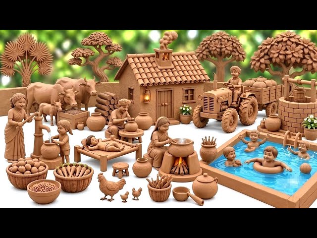 12 Cute Tiny Kitchen Set DIY | How to Make Miniature Clay House🏠Kitchen set mitti bartan Making 