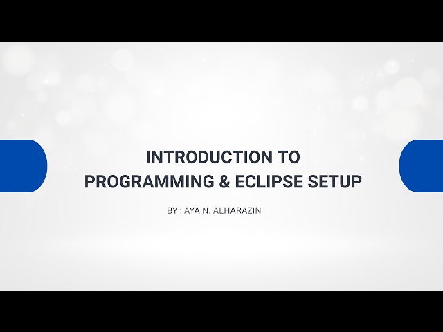 Week 1.1 - Introduction to Programming & Eclipse Setup
