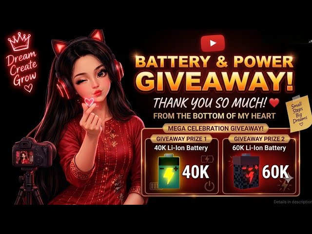 🎁 BIGGEST GIVEAWAY! 40K & 60K Battery Free For All 🔥 | Mega Celebration!