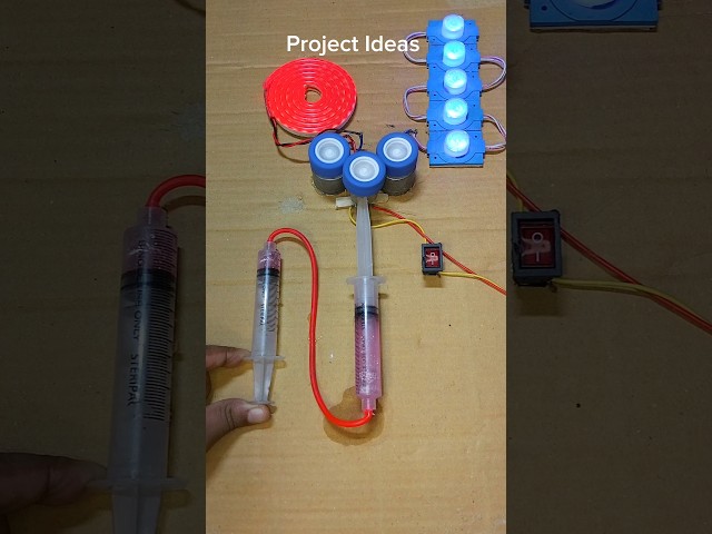 Five LED Light & A Neon Strip Light Powering With Regenerative Braking System #dcmotor #tech #shorts