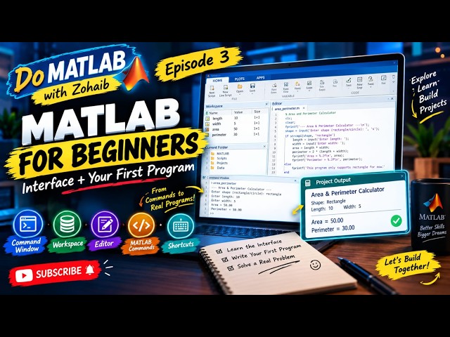 MATLAB Interface + Your First Program | Do MATLAB with Zohaib