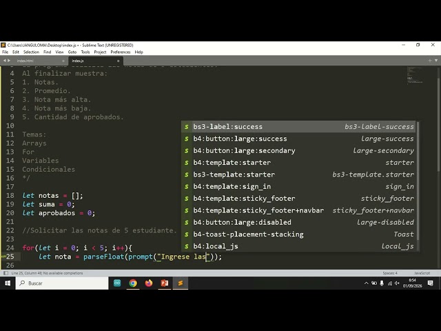 JavaScript tutorial para principiantes.  App registro de  notas - interfaz texto