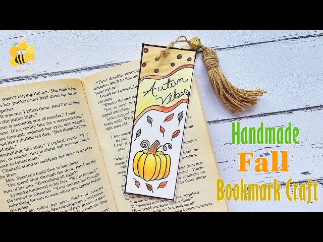 How to Make a Pumpkin Fall Bookmark 🎃🍂 | Easy Hand-Drawn Bookmark Craft Tutorial