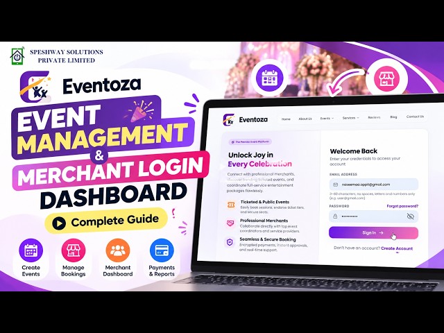 Speshway Solutions | Eventoza | Event Management & Merchant Login Dashboard | Complete Tutorial