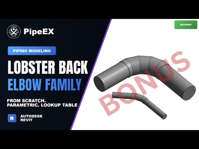 Revit MEP Tutorial: Lobster Back Elbow Family from scratch, including a lookup table and some tricks