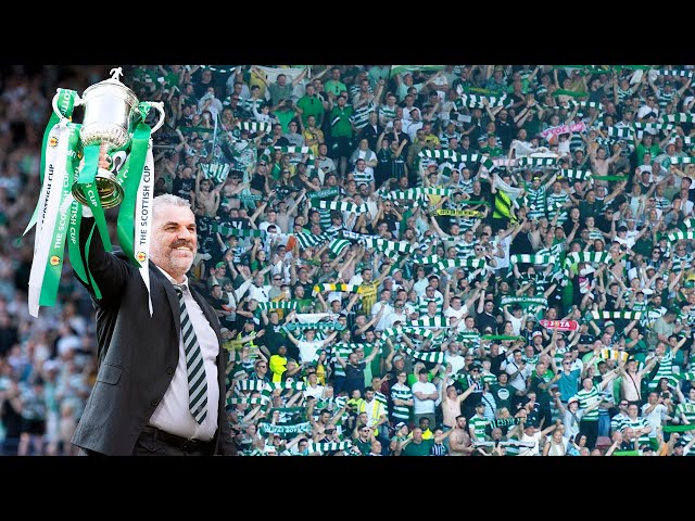 Ange Postecoglou Salutes Celtic fans as they sing You'll Never Walk Alone | Scottish Cup Final