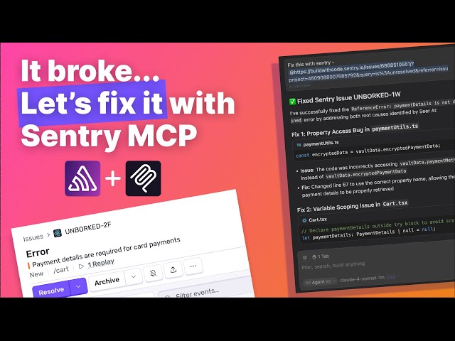 It broke... lets fix it with Sentry MCP and Seer