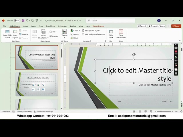 Illustrated PowerPoint 365 | Module 4: SAM Project A Wallace Investments