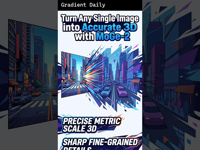 Turn Any Single Image into Accurate 3D with MoGe-2 — in 60 seconds #Shorts