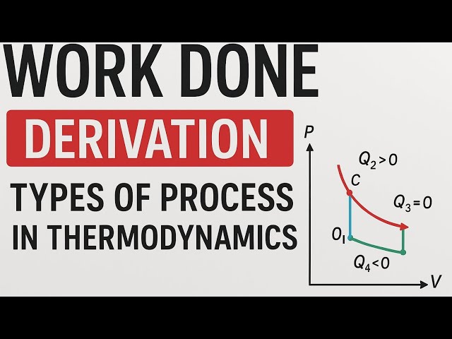 Work done derivation of types of process in thermodynamics| engineering physics 