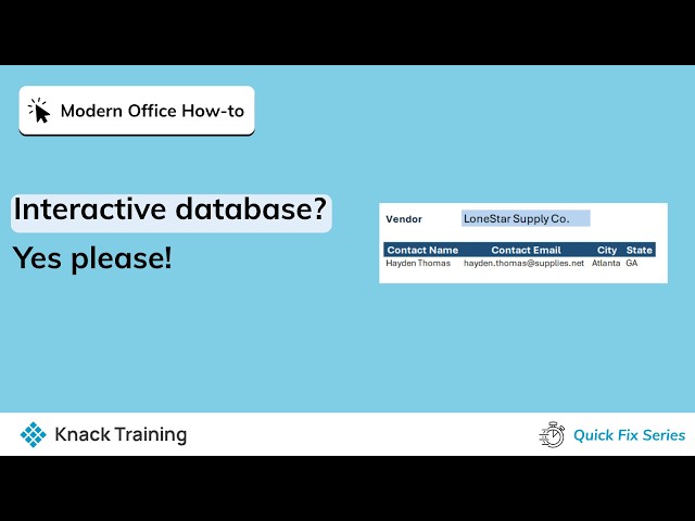 Using XLOOKUP to Create an Interactive Database in Excel | Everyday Office