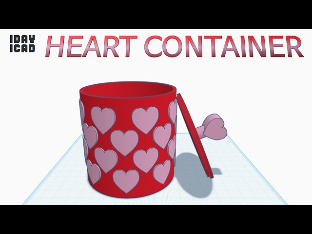 [1DAY_1CAD] HEART CONTAINER (Tinkercad : Design / Project / Education)
