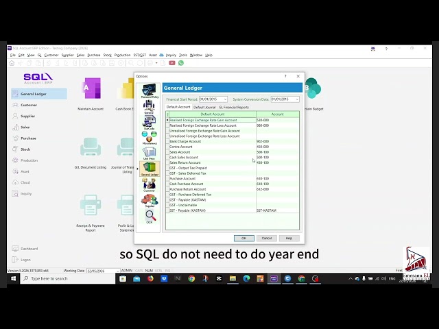 SQL Account - Setting Financial Period