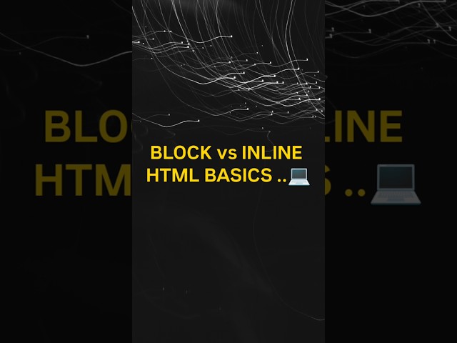 HTML series part 8: block vs inline elements in HTML5...#html #htmltutorial