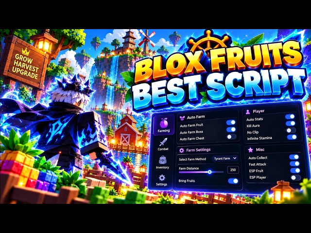 💥 Blox Fruits Script (NO KEY) – OP Auto Farm, Fast Attack, Sea Event, Spawn Fruit, Mastery & More!