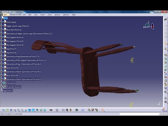 Catia V5 Tutorial|How to design a Chair P12|Furniture & Product Design