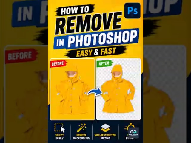 Remove Any Background in Photoshop in 30 Seconds! (Easy Method).. #adobeillustrator #photoshop