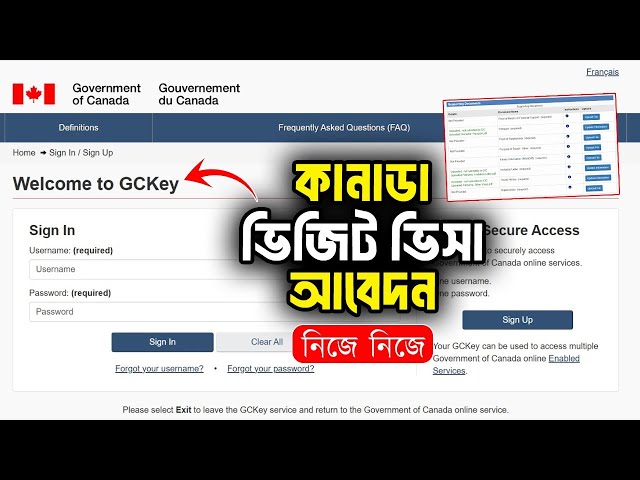 How to apply for Canada Visit Visa Online by using GCkey Account | Canada Tourist Visa Apply Online