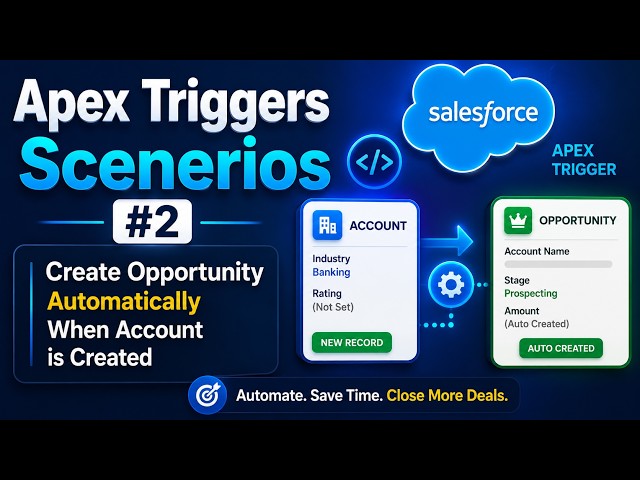 Salesforce Apex Trigger Scenario #2 | Create opportunity automatically when account is created