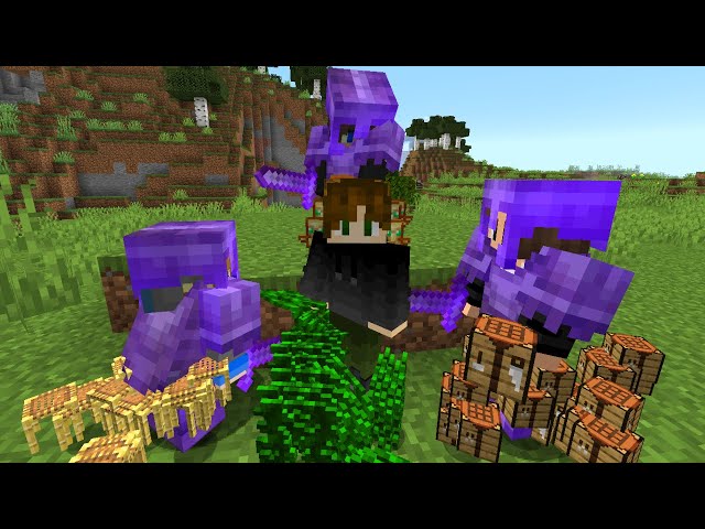 Minecraft Random Item Challenge VS 3 Netherite Hunters...