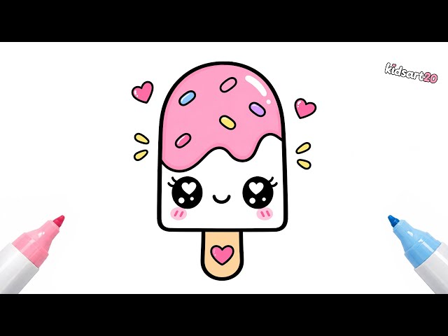 How to Draw a Cute Ice Cream 🍦💗 | Easy Drawing for Kids