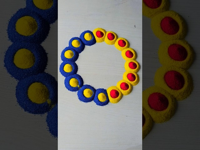simple rangoli 😄|satisfying rangoli | ASMR #rangoli​​​ #rangolidesigns​​​ #indianart​​​ #shortsfeed​