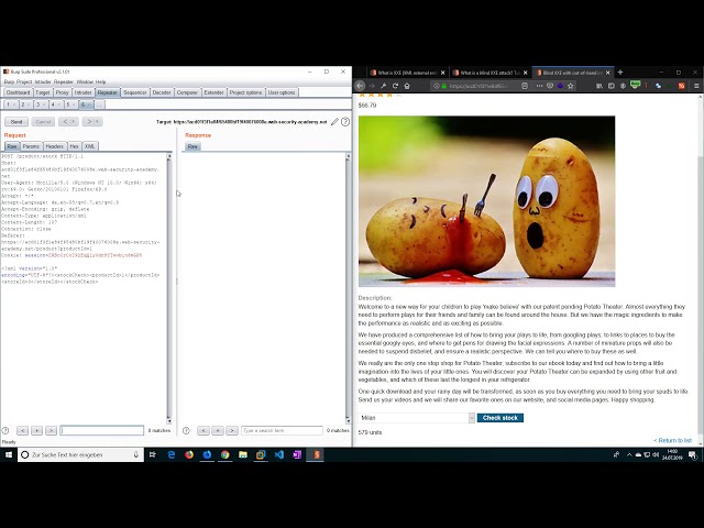 Blind XXE with out-of-band interaction (Video solution)