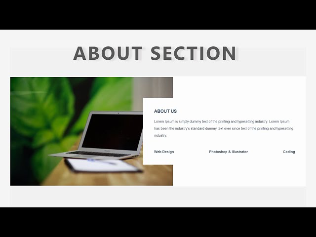 Pure About us section using html & css | Website Design About section