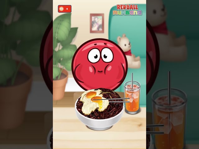 Red Ball 4 Mukbang Animation ASMR Eat Eggs & Noodle Ep 1 #Shorts