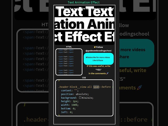 Insane Text Animation using HTML, CSS & GSAP 😍 | Web Dev Shorts #shorts
