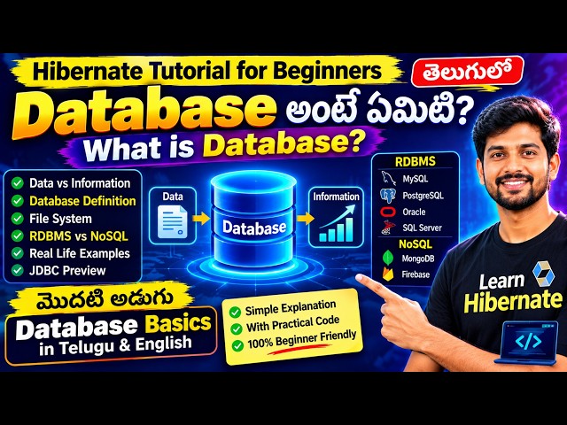 Hibernate Full Course in Telugu | Spring Boot Hibernate Complete Tutorial for Beginners | Database
