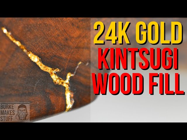I Made Kintsugi Wood Shelves with Gold Inlay
