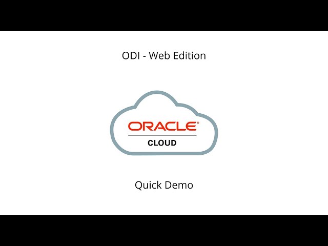 Quick Demo - Oracle Data Integrator Web Edition