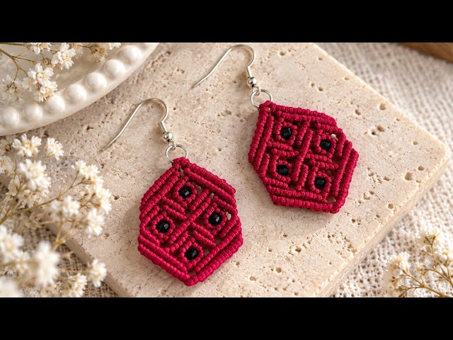DIY Macrame Earrings | Easy tutorial ~ #macrame #earrings 
