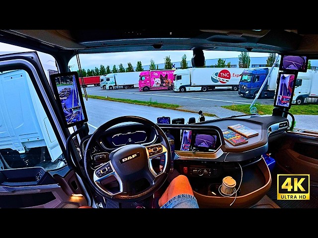 Niko vs DAF XG 480 Truck POV Driving: Netherlands to Poland with 40-Ton Rig (88,000 lbs) 60Fps 4K