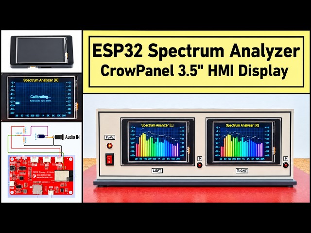 DIY ESP32 Audio Spectrum Analyzer with CrowPanel 3.5" HMI Display