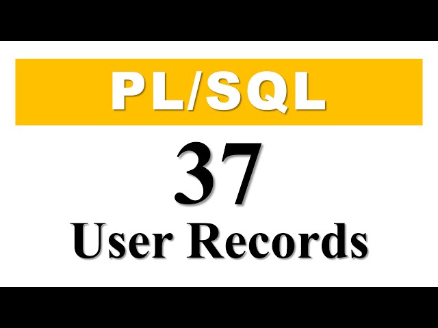 PL/SQL tutorial 37: User Defined Record Datatype variable By Manish Sharma