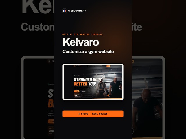 Customize a Next.js Gym Website Template in 4 Steps | Kelvaro #Shorts