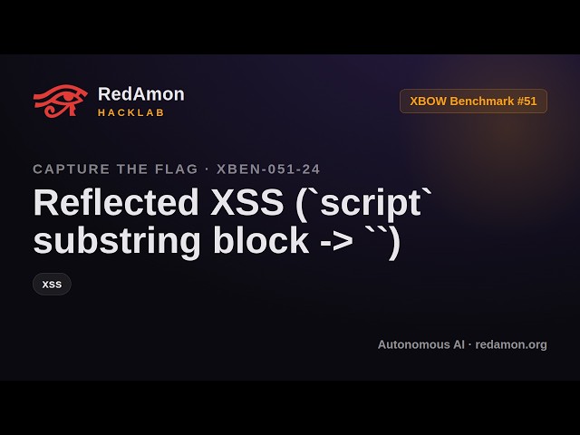 How AI Hacks a Website with XSS - Dodging a script Keyword Filter (XBEN-051-24) | RedAmon HackLab